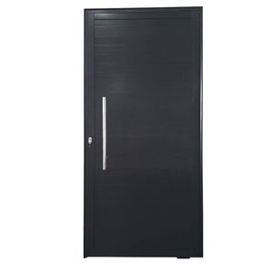 Porta Pivotante De Alumínio 210 X 100cm Com Puxador Veneza Esquadrias Bergamo Preto
