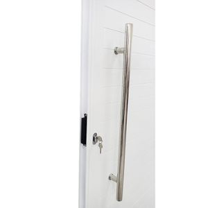 Porta Pivotante De Alumínio 210 X 120cm Com Puxador E Vidro Veneza Esquadrias Bergamo Branco