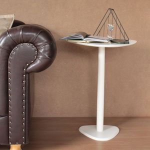 Mesa De Apoio Para Sala De Estar Monopé Palheta 50x48cm Branco