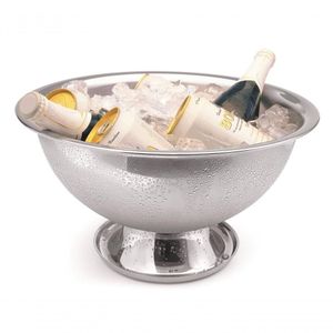 Champanheira Grande De Aço Inox 8 Litros Com Base Coletora De água Balde De Gelo Gigante Festa Bar