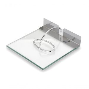 Porta Guardanapos Com Base De Vidro Suporte Papel Toalha Pano Slim Luxo Mesa Requinte