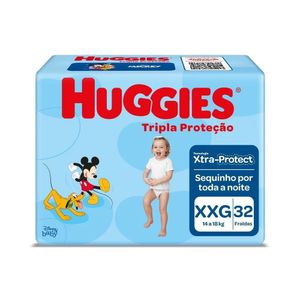 Fralda Descartável Huggies Tripla Proteção Mega Xxg 32 Unidades 14 A 18kg