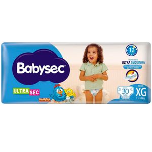 Fralda Descartável Babysec Mega Xg 30 Unidades 11 A 14kg