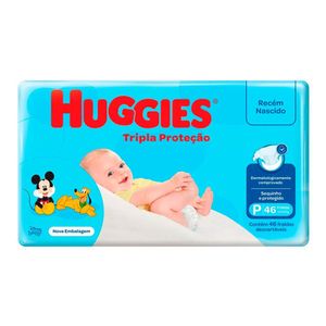 Fralda Descartável Huggies Tripla Proteção Mega P 46 Unidades 3,5 A 6kg