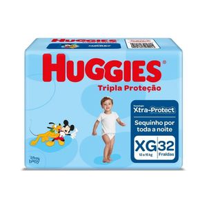 Fralda Descartável Huggies Tripla Proteção Mega Xg 32 Unidades 12 A 15kg
