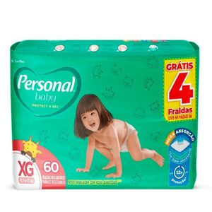 Fralda Descartável Personal Baby Protect & Sec Xg 60 Unidades 11,5 A 15kg