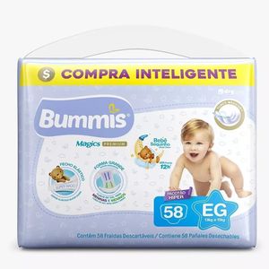 Fralda Descartável Capricho Bummis Premium Eg 58 Unidades 13 A 15kg