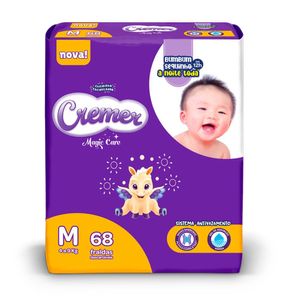 Fralda Descartável Cremer Magic Care M 68 Unidades 4 A 9 Kg