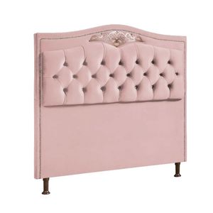 Cabeceira Estofada Holanda 0,90 Solteiro Veludo Star Confort Rose