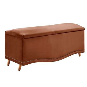 Calçadeira Sapateira Baú Holanda 195cm De Largura Veludo Star Confort Terracota