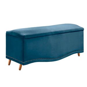 Calçadeira Sapateira Baú Holanda 140cm De Largura Veludo Star Confort Azul