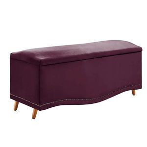 Calçadeira Sapateira Baú Holanda 140cm De Largura Veludo Star Confort Roxo