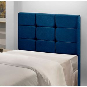 Cabeceira Estofada Cama Box Solteiro 0.90 Julia Veludo Star Confort Azul