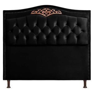 Cabeceira Holanda 195cm King Size Estofada Veludo Star Confort Preto