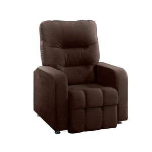 Poltrona Do Papai Reclinável Maldivas Suede Marrom Chocolate Star Confort Marrom Chocolate