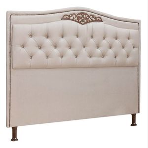 Cabeceira Estofada Holanda 1,95 King Size Linho Star Confort Capuccino