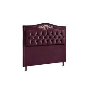 Cabeceira Estofada Holanda 1,40 Casal Veludo Star Confort Roxo