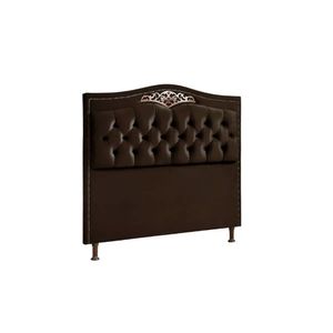 Cabeceira Estofada Holanda 1,40 Casal Veludo Star Confort Marrom Chocolate