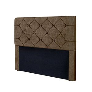 Cabeceira Gabriela King Size Em Madeira De Reflorestamento 195cm Suede Amassado Star Confort Chocolate