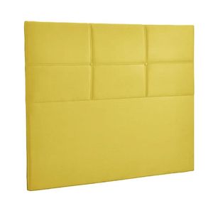 Cabeceira Estofada Milena 1,40 Solteiro Veludo Star Confort Amarelo
