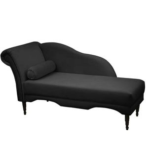 Chaise Longue Divã Copenhagen Em Madeira De Reflorestamento Veludo 160cm Star Confort Preto