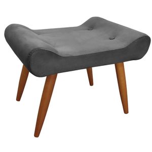 Puff Decorativo Lara Veludo - Star Confort Cinza Chumbo