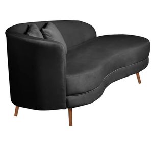Chaise Longue Divã Emili Em Madeira De Reflorestamento 160cm Veludo Star Confort Preto
