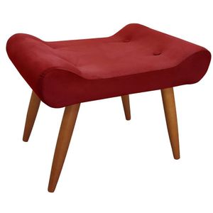 Puff Decorativo Lara Veludo - Star Confort Vermelho