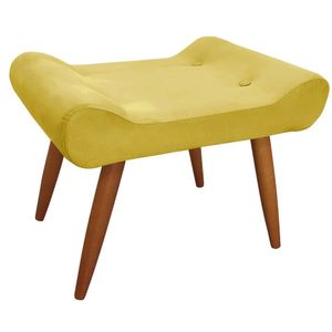 Puff Decorativo Lara Veludo - Star Confort Amarelo