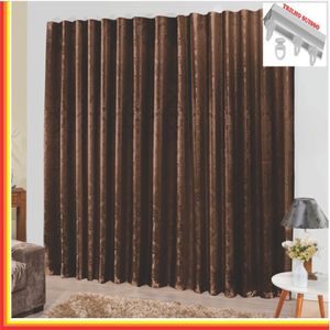 Cortina Tropical Em Jacquard 3,00 X 2,70 Para Trilho Suisso - Tabaco