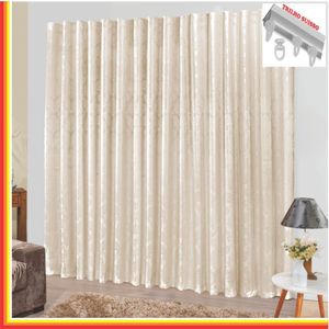 Cortina Tropical Em Jacquard 3,00 X 2,70 Para Trilho Suisso - Palha