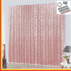 Charme Em Renda Com Voal 2,00 X 1,70 Para Trilho Comum - Vermelha