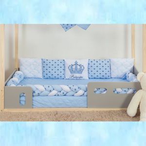 Kit Para Berço Bebê Montessoriano Principe 7 Peças - Azul