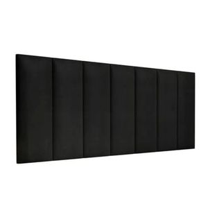 Kit 7 Placas Estofadas Cabeceira Cama Casal 20x60cm Preto