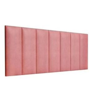 Kit 7 Placas Estofadas Cabeceira Cama Casal 20x60cm Rosa