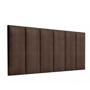 Kit 7 Placas Estofadas Cabeceira Cama Casal 20x60cm Marrom
