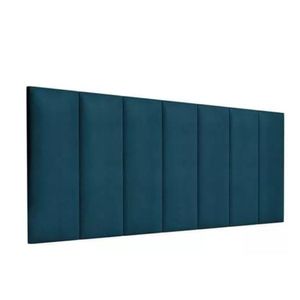 Kit 7 Placas Estofadas Cabeceira Cama Casal 20x60cm Azul
