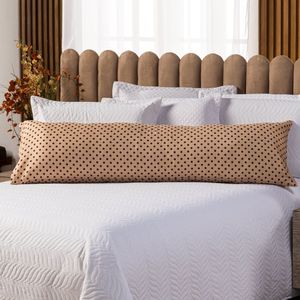 Capa Fronha De Xuxão Avulsa 1,45m X 45cm - Percal 140 Fios 100% Algodão Poá Caqui