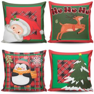 Kit C- 4 Capas De Almofadass Natalinas Papai Noel Natal Fim De Ano 45cm X 45cm