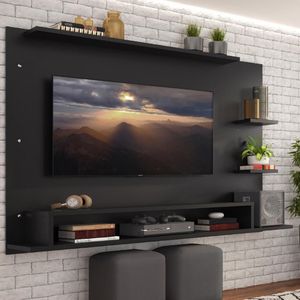Painel Para Tv Até 60 Polegadas Madesa Alfa Com Nicho - Preto Preto