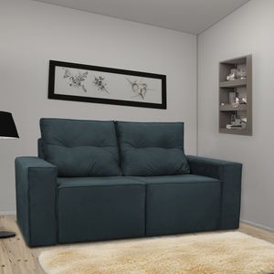 Sofá 2 Lugares Onix 1,80m Para Sala Confortavel Sued Herrero Cor:azul Marinho