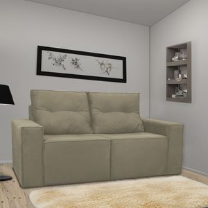 Sofá 2 Lugares Onix 1,80m Para Sala Confortavel Sued Herrero Cor:cappuccino