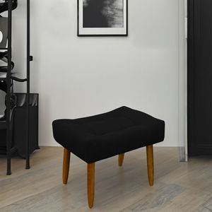 Puff Decorativo Quarto E Sala De Estar Suede Light Herrero Cor:preto