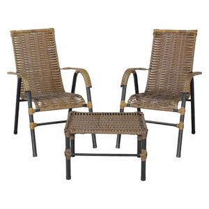 Conjunto De Mesa De Centro E 2 Cadeiras Bela Para área Externa Pequi