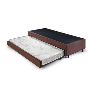 Bicama Solteiro 88x188x36cm Suede c- Colchão Auxiliar D23 78x177x12cm Ecoline Marrom