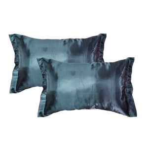 Par Fronhas Cetim Seda Luxo Antifrizz 50x70cm - Magic Enxovais Preto