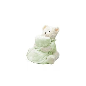 Kit Manta Com Bichinho Urso Pelúcia Bebe Infantil Verde