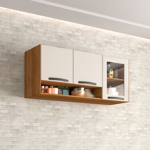 Aéreo 03 Portas Reflecta Valência Branco Salleto Móveis Cinamomo Com Off White
