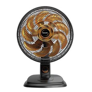 Ventilador De Mesa 40cm Mallory Egeo Pr-dr 127v Preto/dourado