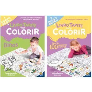 Kit 2 Livros Para Colorir Infantil Tapete Gigante 98x68cm